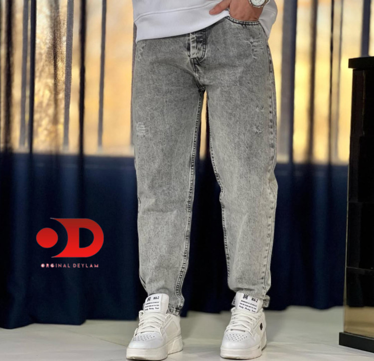 شلوار مام فیت طوسی صخره ای مردانه