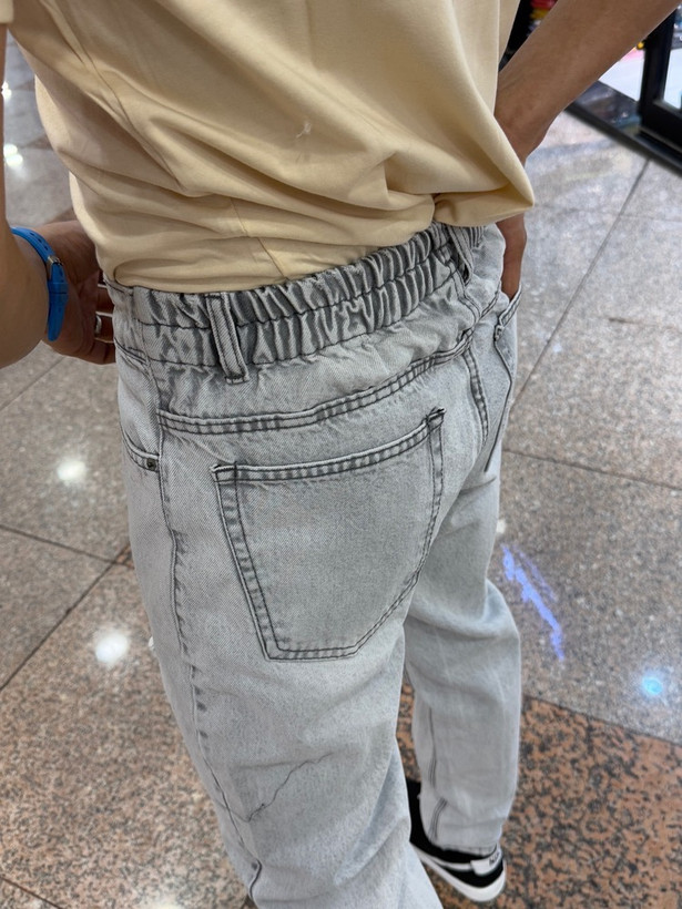 شلوار بوی فرند مردانه طوسی سنگشور