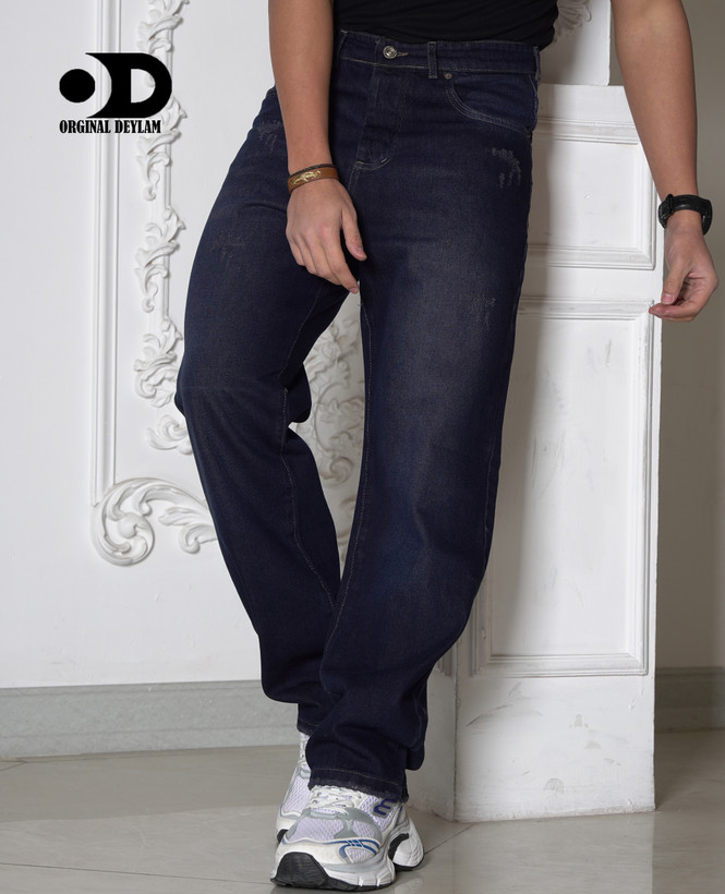 شلوار بگ مردانه رنگ بلو بلک فوق العاده خاص و کمیاب-تضمین صفر تا صد کیفیت از اورجینال دیلم