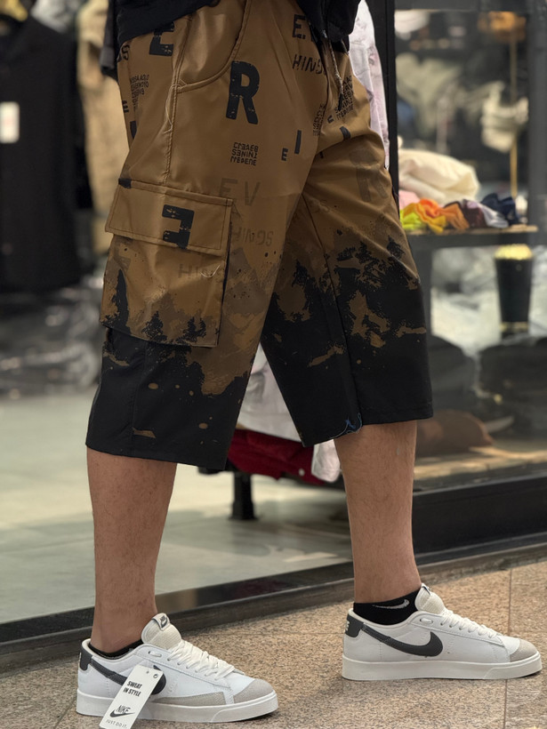 شلوارک مردانه وارداتی پارچه مموری اعلا رنگ قهوه ای