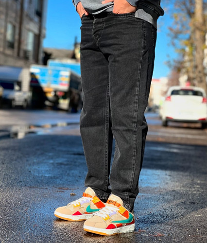 شلوار بوی فرند مردانه بدون زاپ ذغالی سیر با بهترین کیفیت