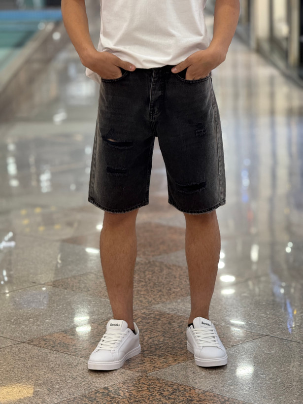 شلوارک لی مردانه رنگ گازوییلی فوق العاده خاص - پارچه جین کجراه