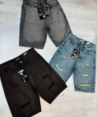 شلوارک لی مردانه سبز صابونی فوق العاده خاص - پارچه جین کجراه