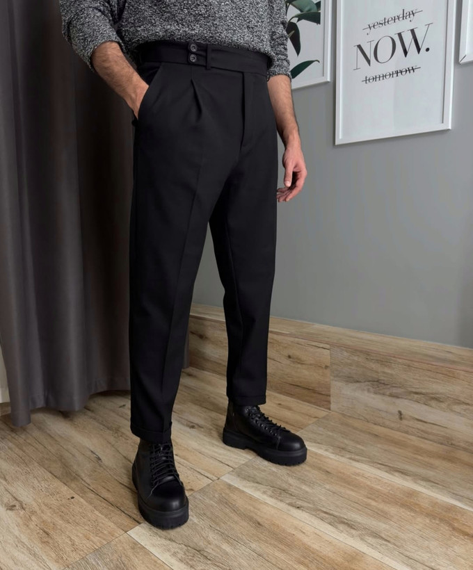 شلوار پارچه ای کمر انگلیسی مردانه پارچه بزیاق