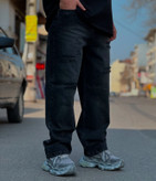 شلوار بگ زاپ پاره ذغالی مردانه | پارچه اعلا به تضمین کیفیت