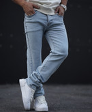 شلوار جین راسته رگولار مردانه رنگ آبی یخی کد b235