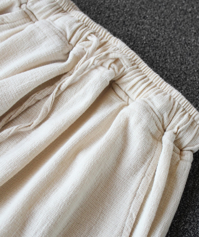 Hemp baggy style linen pants in attractive bone color | Super cool; soft and durable