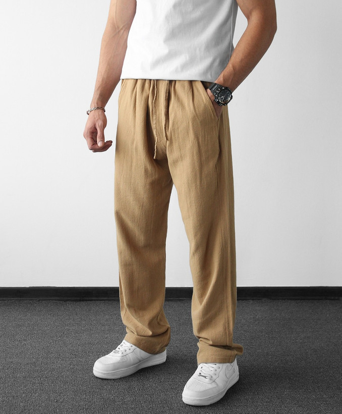 اسلش بگ کنفی لینن مردانه رنگ شتری فوقالعاده خنک و سبک