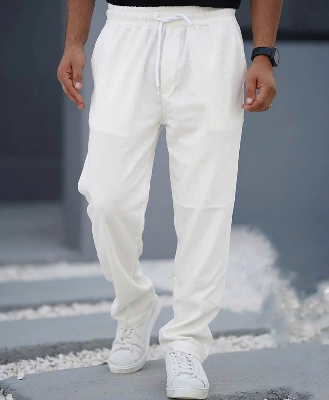 اسلش بگ سفید | پارچه کنفی لینن مردانه فوقالعاده خنک و سبک