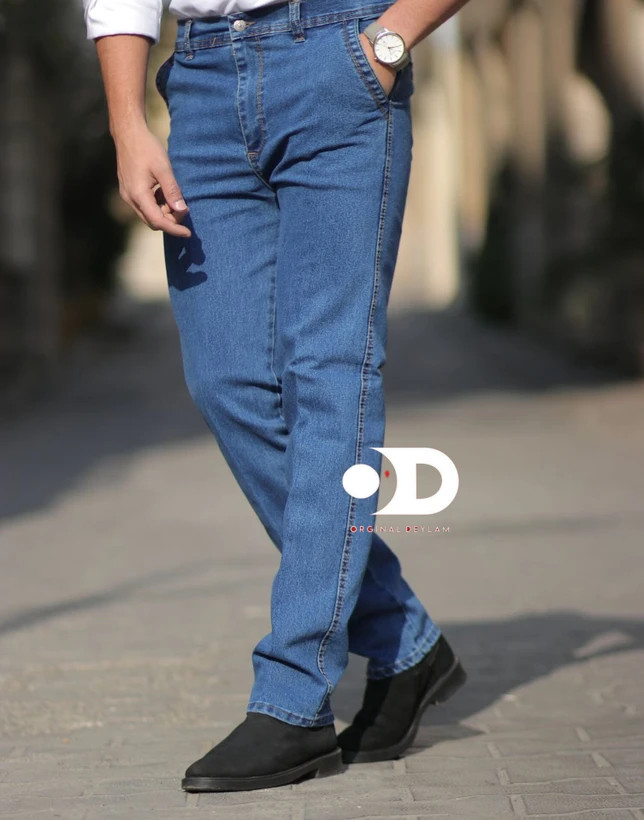 شلوار لی کلاسیک مردانه رنگ آبی روشن