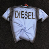 تیشرت دیزل باکسی رنگ آبی فیروزه ای با حاشیه مشکی پیسوله | پارچه ماکان درجه یک کیفیت بالا