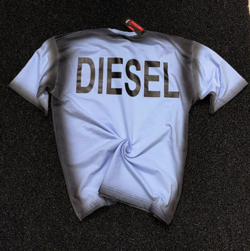 تیشرت دیزل باکسی رنگ آبی فیروزه ای با حاشیه مشکی پیسوله | پارچه ماکان درجه یک کیفیت بالا