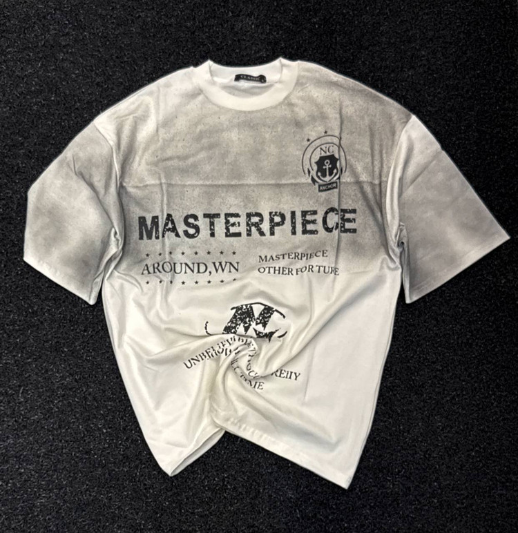 تیشرت مردانه مسترپیس با طرح چاپی انکر | پارچه ماکان دو رنگ سفید و مشکی