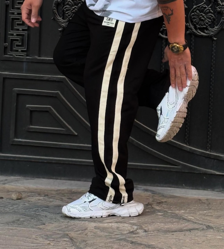 شلوار بگ اسلش بغل نوار | پارچه گلکسی پنبه گرم بالا