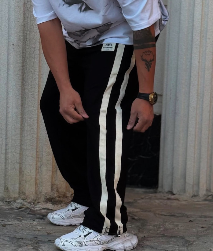 شلوار بگ اسلش بغل نوار | پارچه گلکسی پنبه گرم بالا