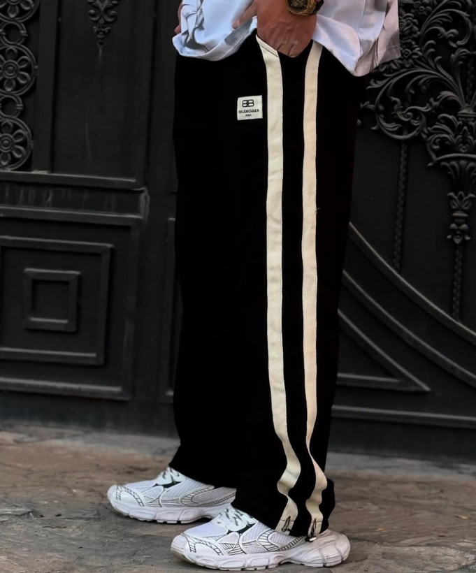 شلوار بگ اسلش بغل نوار | پارچه گلکسی پنبه گرم بالا