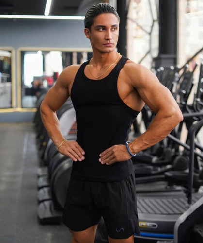 Men's black tank top