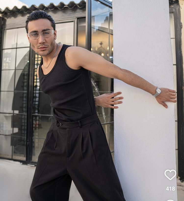 تنک تاپ کبریتی مشکی مردانه