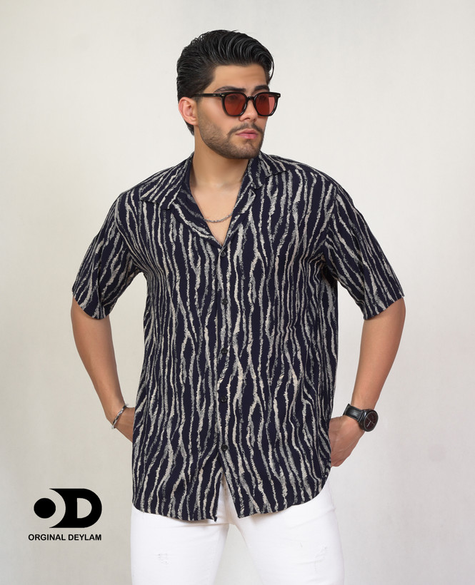 پیراهن نخی هاوایی فوقالعاده خنک پارچه هندی | قواره لش آستین سه ربع