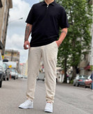 شلوار مام فیت کنفی لینن مردانه رنگ کرم استایل اولد مانی | فوقالعاده سبک و خنک