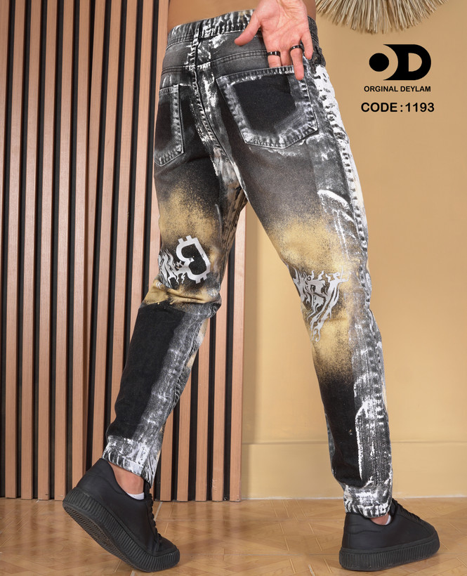 ⚡ شلوار جین کاستوم Distressed Art - پچورک طلایی ⚡