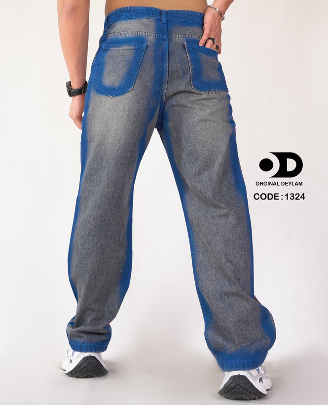 شلوار جین بگ فول کاستوم پتچ ورک فوقالعاده خفن مردانه کد 1159