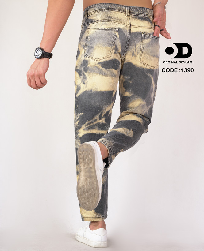 🌟 شلوار مام کاستوم Cross Design - واش اسید کمفلاژ 🌟