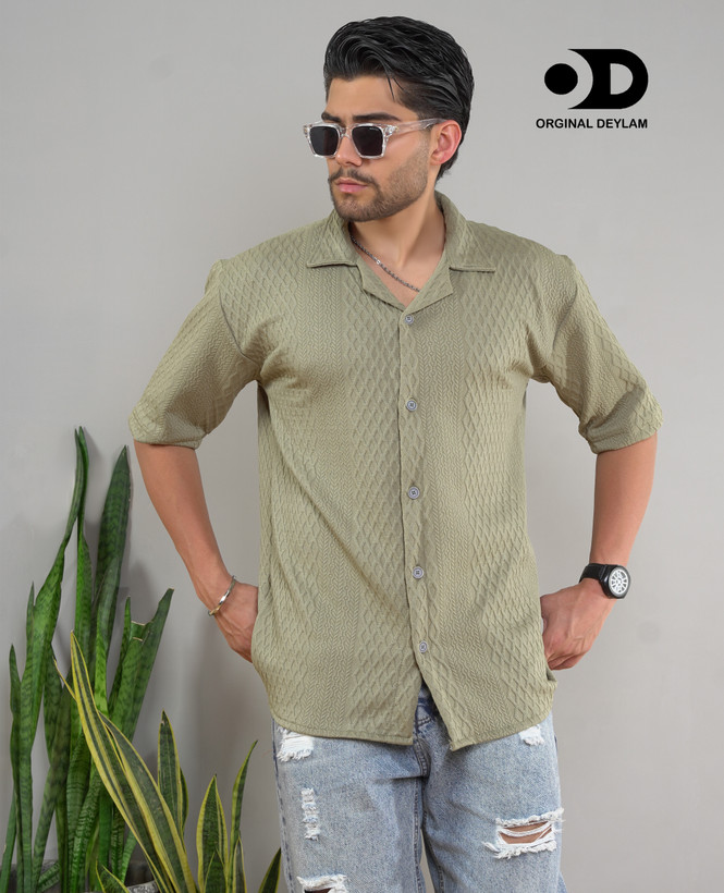 پیراهن لش یقه انگلیسی پارچه مراکشی فوق العاده خنک وارداتی رنگ سبز