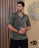 پیراهن لش باکسی مردانه یقه انگلیسی وارداتی | پارچه میله ای رنگ موکا