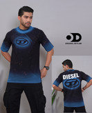 تیشرت کاستوم شده دیزل آبی مردانه | نخ پنبه