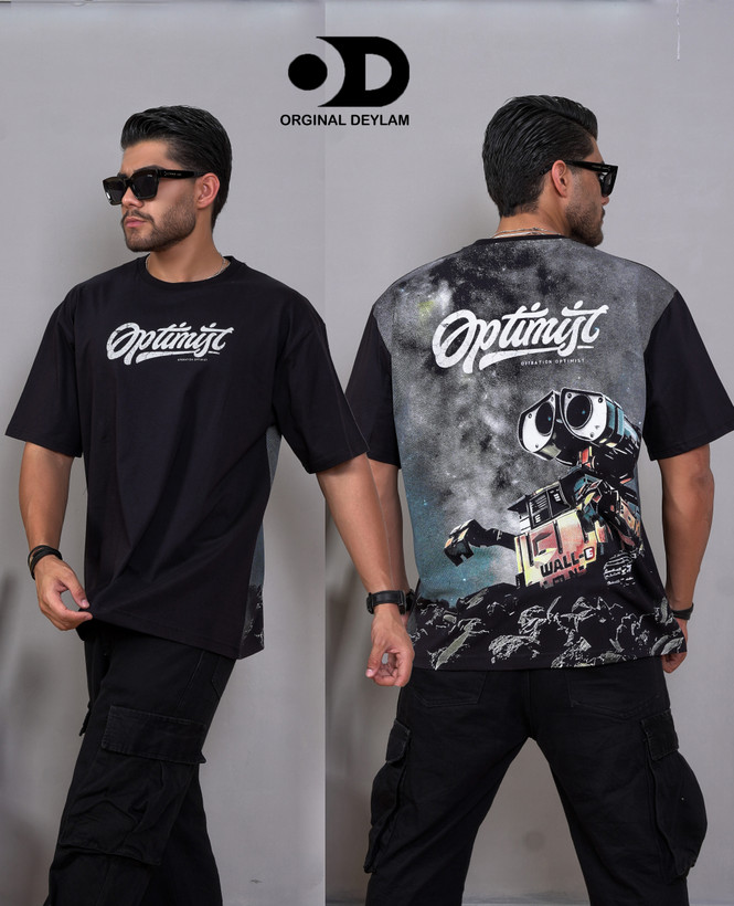 تیشرت لش سه بعدی طرح ربات آخرالزمانی Optimist