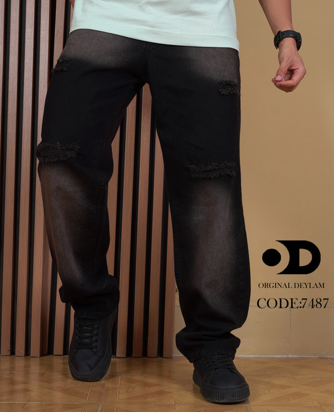 شلوار بگ مردانه کاستوم رنگ قهوه ای گازوییلی خاص