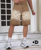 شلوارک جین مردانه بژ پترن دار کیفیت پرمیوم | کیفیت تضمینی کد 71178