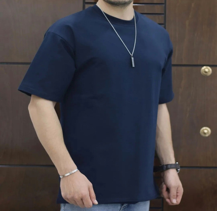 تیشرت سرمه ای لش مردانه پارچه ماکان گرم بالا