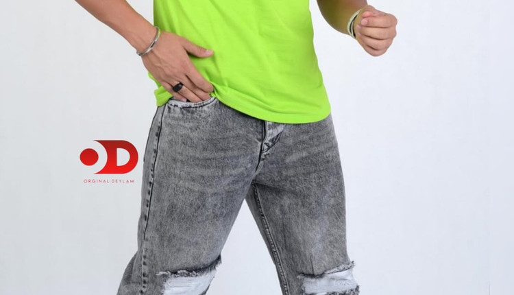 شلوار بگ طوسی مردانه با زاپ کاستوم دیزاین | نمادی از استایل استریت ویر معاصر