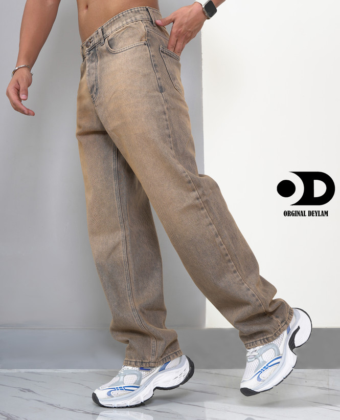 شلوار فول بگ بژ/کرم مردانه با شست خاص و فوقالعاده خاص | نهایت کیفیت پارچه ترک