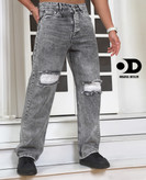 شلوار بگ طوسی مردانه با زاپ کاستوم دیزاین | نمادی از استایل استریت ویر معاصر