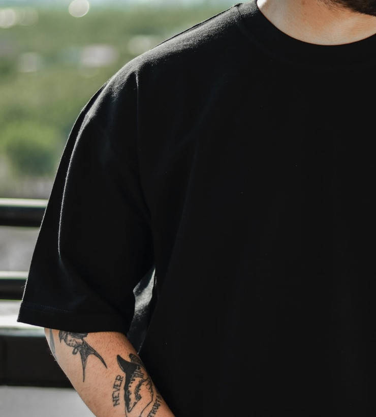 تیشرت مشکی مردانه اوور سایز | پارچه ماکان گرم بالا بسیار جذاب