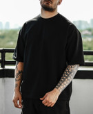 تیشرت مشکی مردانه اوور سایز | پارچه ماکان گرم بالا بسیار جذاب