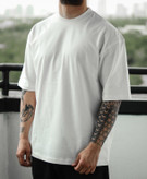 تیشرت سفید مردانه استایل لش باکسی | پارچه ماکان گرم بالا بسیار جذاب