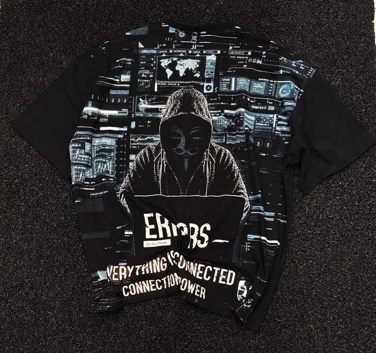 ERROR SYSTEM  تیشرت هکری جذاب مردانه - قواره باکسی لش