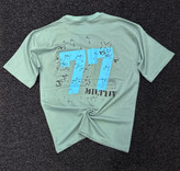 تیشرت پشت چاپ طرح نظامی شیک و خفن سبز پاستیلی Military 77