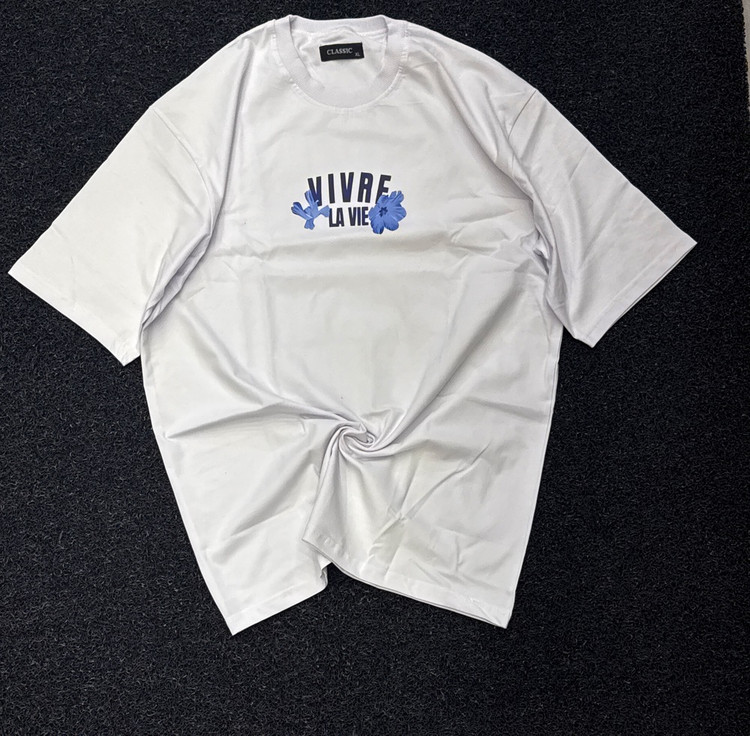 تی شرت سفید طرح ویور لا وی - اورجینال دیلم زندگی را زیبا زندگی کن