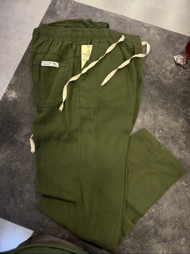 شلوار لینن کنفی مردانه رنگ سبز لجنی با کیفیت استثنایی و خنکی فوق العاده | اولد مانی