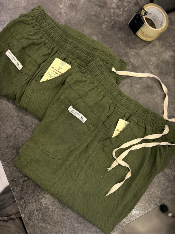 شلوار لینن کنفی مردانه رنگ سبز لجنی با کیفیت استثنایی و خنکی فوق العاده | اولد مانی