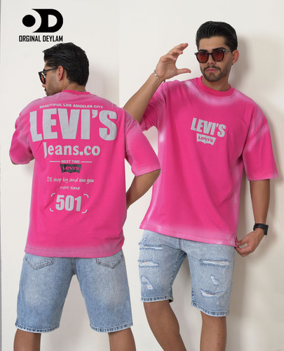 تیشرت اوورسایز LEVI'S 501 🌸 Los Angeles Edition | صورتی مد روز | کالیفرنیا درایم 🌸