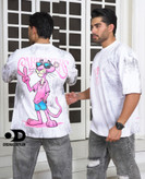 تیشرت لش باکسی پنبه ماکان طرح Pink Panther (پشت گرافیکی)