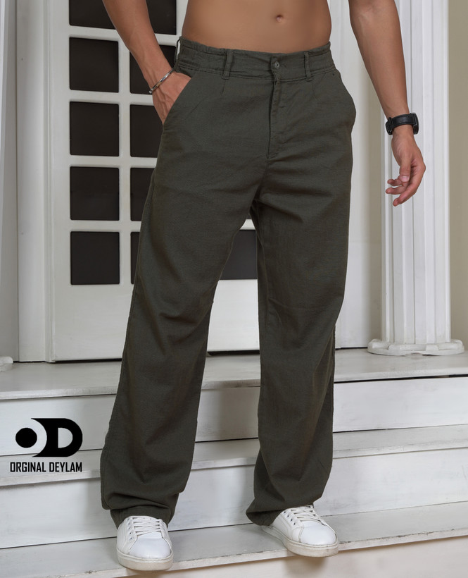 شلوار لینن فول بگ مردانه | کیفیت استثنایی قد ۱۱۰ سانت