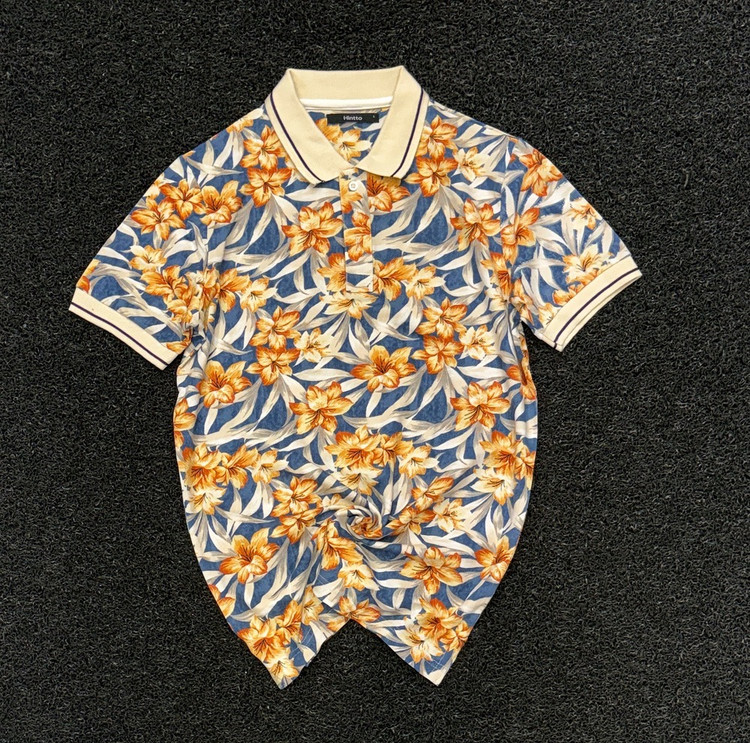 پولوشرت هاوایی گلدار جودون پریمیوم رنگ کرم