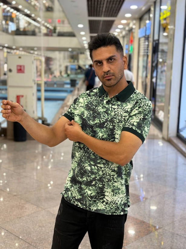 پولوشرت هاوایی گلدار جودون پریمیوم رنگ سبز درختی